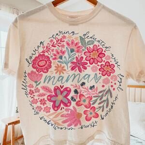 Boho Floral Mama Shirt, Mom Adjectives Shirt, She Is Mom Shirt, Mama Shirt